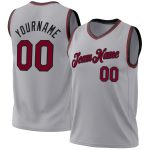 Personalized Authentic Basketball Jersey with Custom Name & Number - Gray Maroon-Black Team Edition Personalized Gray Maroon-Black
