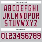Custom Name Number Basketball Jersey - Personalized Gray Maroon-White Authentic Throwback Style Personalized Gray Maroon-White