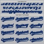 Custom Name Number Personalized Baseball Jersey in Gray Navy-Blue Authentic Throwback Style Personalized Gray Navy-Blue Authentic