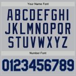 Custom Name Number Personalized Baseball Jersey in Gray Navy-Blue Authentic Throwback Style Personalized Gray Navy-Blue Authentic