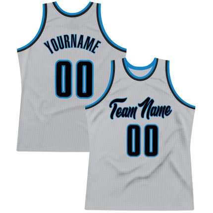 Custom Name Number Basketball Jersey Gray Navy-Blue Authentic Throwback Team Design Personalized Gray Navy-Blue Authentic