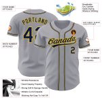 Personalized Gray Navy Gold Baseball Jersey for Fans and Players Personalized Gray Navy-Gold Authentic Baseball Jersey