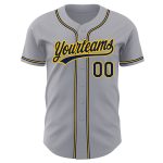 Personalized Gray Navy Gold Baseball Jersey for Fans and Players Personalized Gray Navy-Gold Authentic Baseball Jersey