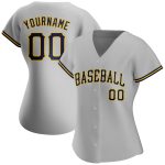 Personalized Custom Name and Number Gray Navy Gold Baseball Jersey - Authentic Team Gear Personalized Gray Navy-Gold Authentic