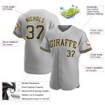 Personalized Custom Name and Number Gray Navy Gold Baseball Jersey - Authentic Team Gear Personalized Gray Navy-Gold Authentic