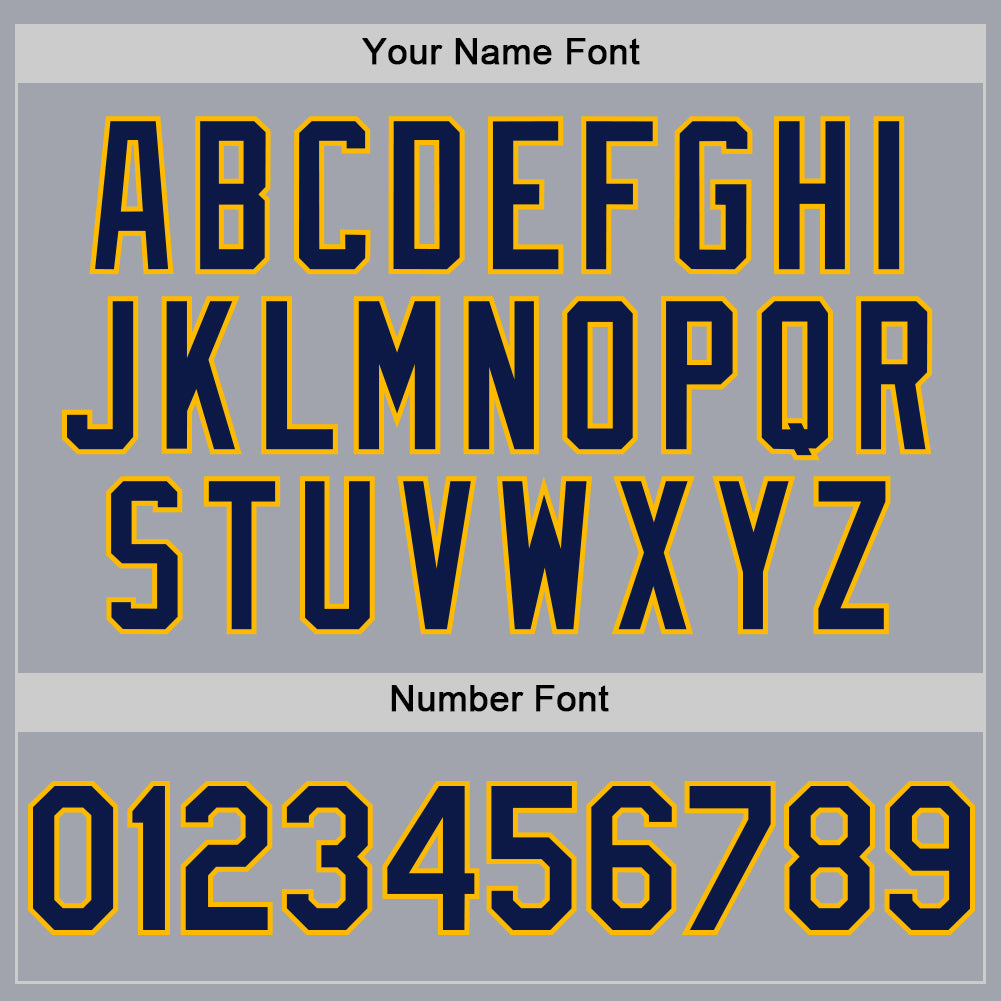 Personalized Gray Navy-Gold Authentic Sleeveless Baseball Jersey Personalized Gray Navy Gold Baseball Jersey Sleeveless Authentic Design Personalized Gray Navy-Gold Authentic Sleeveless - Image 4