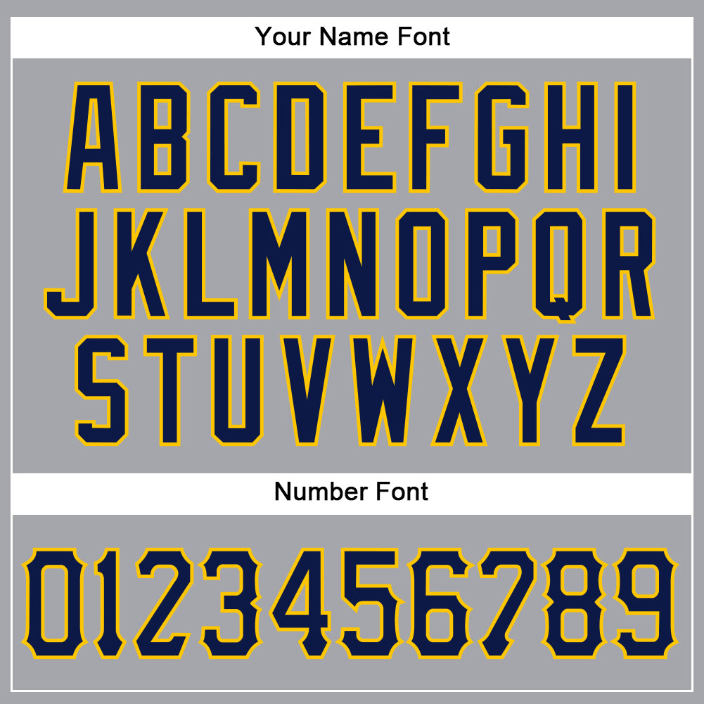 Personalized Gray Navy-Gold Authentic Sleeveless Baseball Jersey Team Custom Name and Number Personalized Custom Name & Number Gray Navy Gold Sleeveless Baseball Jersey Personalized Gray Navy-Gold Authentic Sleeveless - Image 4