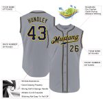 Personalized Custom Name & Number Gray Navy Gold Sleeveless Baseball Jersey Personalized Gray Navy-Gold Authentic Sleeveless
