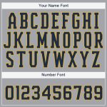 Custom Name and Number Baseball Jersey - Personalized Gray Navy-Gold Team Gear Personalized Gray Navy-Gold Baseball Jersey
