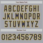 Custom Name Number Personalized Navy Gold Gray Bomber Varsity Letterman Jacket Personalized Gray Navy-Gold Bomber Full-Snap