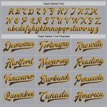 Custom Name Number Personalized Navy Gold Gray Bomber Varsity Letterman Jacket Personalized Gray Navy-Gold Bomber Full-Snap