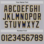 Custom Name and Number Personalized Baseball Jersey - Gray Navy-Gold Mesh Authentic Throwback Design Personalized Gray Navy-Gold