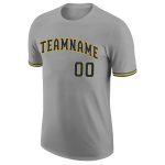 Custom Name and Number Performance T-Shirt - Gray Navy Gold Personalized Team Apparel Personalized Gray Navy-Gold Performance