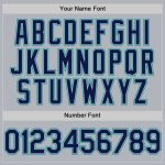Custom Name and Number Personalized Baseball Jersey - Gray Navy Gray-Teal Line Authentic Team Apparel Personalized Gray Navy