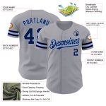 Personalized Authentic Baseball Jersey - Gray Navy Light Blue Colors Personalized Gray Navy-Light Blue Authentic Baseball