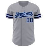 Personalized Authentic Baseball Jersey - Gray Navy Light Blue Colors Personalized Gray Navy-Light Blue Authentic Baseball