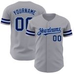 Personalized Authentic Baseball Jersey - Gray Navy Light Blue Colors Personalized Gray Navy-Light Blue Authentic Baseball