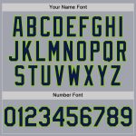 Personalized Baseball Jersey with Custom Name and Number in Gray Navy Neon Green - Sleeveless Authentic Design Personalized