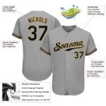 Personalized Authentic Baseball Jersey in Gray, Navy & Old Gold Personalized Gray Navy-Old Gold Authentic Baseball Jersey