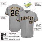 Custom Name and Number Authentic Baseball Jersey - Personalized Gray Navy and Old Gold Team Jersey Personalized Gray Navy-Old