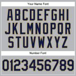 Custom Performance Vapor Golf Polo Shirt - Personalized Gray Navy-Old Gold with Team Name and Number Personalized Gray Navy-Old