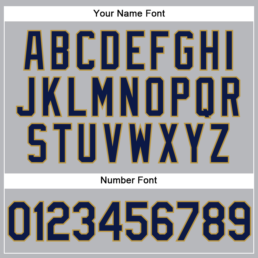 Personalized Gray Navy-Old Gold Performance Vapor Golf Polo Shirt Team Custom Name and Number Custom Performance Vapor Golf Polo Shirt - Personalized Gray Navy-Old Gold with Team Name and Number Personalized Gray Navy-Old - Image 5