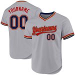 Customizable Throwback Baseball Jersey - Personalized Gray Navy Old Gold Red with Name & Number Personalized Gray Navy Old
