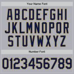 Custom Name and Number Two-Button Unisex Softball Jersey in Gray Navy-Old Gold - Personalized Team Apparel Personalized Gray