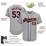 Custom Name Number Personalized Baseball Jersey Gray Navy Orange Authentic Team Personalized Gray Navy-Orange Authentic Baseball