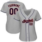 Custom Name Number Personalized Baseball Jersey Gray Navy Orange Authentic Team Personalized Gray Navy-Orange Authentic Baseball