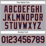 Custom Name and Number Personalized Baseball Jersey - Gray Navy-Orange Authentic Sleeveless Design Personalized Gray Navy-Orange