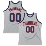 Custom Authentic Basketball Jersey with Team Name & Number - Personalized Gray Navy-Orange Design Personalized Gray Navy-Orange