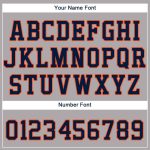 Custom Name and Number Personalized Gray Navy Orange Baseball Jersey Personalized Gray Navy-Orange Baseball Jersey Team Custom