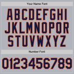Custom Authentic Baseball Jersey with Personalized Name and Number - Gray Navy-Orange Line Personalized Gray Navy-Orange