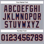Custom Team Performance T-Shirt with Name and Number - Personalized Gray Navy-Orange Long Sleeve Personalized Gray Navy-Orange