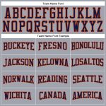 Custom Team Performance T-Shirt with Name and Number - Personalized Gray Navy-Orange Long Sleeve Personalized Gray Navy-Orange
