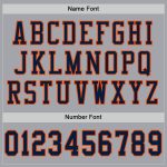 Personalized Custom Team Football Jersey - Gray Navy Orange Mesh with Name & Number Personalized Gray Navy-Orange Mesh Authentic