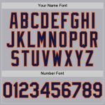 Custom Gray Navy Orange Throwback Baseball Jersey with Personalized Name and Number Personalized Gray Navy-Orange Mesh Authentic