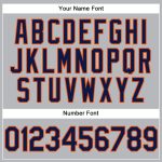 Personalized Custom Team Name and Number Vapor Golf Polo Shirt - Gray Navy-Orange Performance Design Personalized Gray Navy-Orange