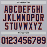 Personalized Unisex Softball Jersey Gray Navy-Orange Two-Button Design Personalized Gray Navy-Orange Two-Button Unisex Softball
