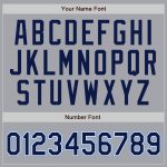 Custom Team Name and Number Personalized Gray Navy Pinstripe Baseball Jersey, Authentic Light Blue Design Personalized Gray