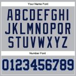 Custom Basketball Jersey - Personalized Gray Navy Pinstripe with Team Name & Number - Authentic Light Blue Accent Personalized