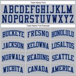 Custom Basketball Jersey - Personalized Gray Navy Pinstripe with Team Name & Number - Authentic Light Blue Accent Personalized