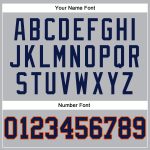 Custom Personalized Basketball Jersey with Navy-Orange Gray Pinstripe - Team Name and Number Personalized Gray Navy Pinstripe