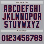 Custom Name and Number Authentic Baseball Jersey - Personalized Gray Navy Pinstripe in Navy and Red Personalized Gray Navy