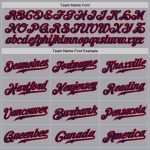 Custom Name and Number Authentic Baseball Jersey - Personalized Gray Navy Pinstripe in Navy and Red Personalized Gray Navy