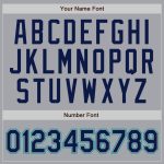 Custom Name and Number Authentic Baseball Jersey Navy Gray Teal Pinstripe - Personalized Team Apparel Personalized Gray Navy