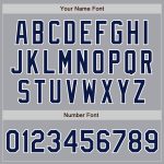 Personalized Navy and White Pinstripe Baseball Jersey - Authentic Gray Style Personalized Gray Navy Pinstripe Navy-White