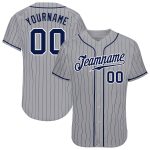Personalized Custom Name Number Baseball Jersey Gray Navy Pinstripe Navy White Authentic Personalized Gray Navy Pinstripe