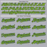 Customizable Gray Navy Pinstripe Softball Jersey with Neon Green Two-Button Design - Personalized Team Name & Number Personalized